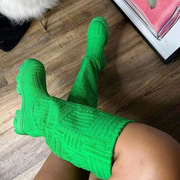 Chunky Terry Cloth Boots in Mid Calf Length for Women