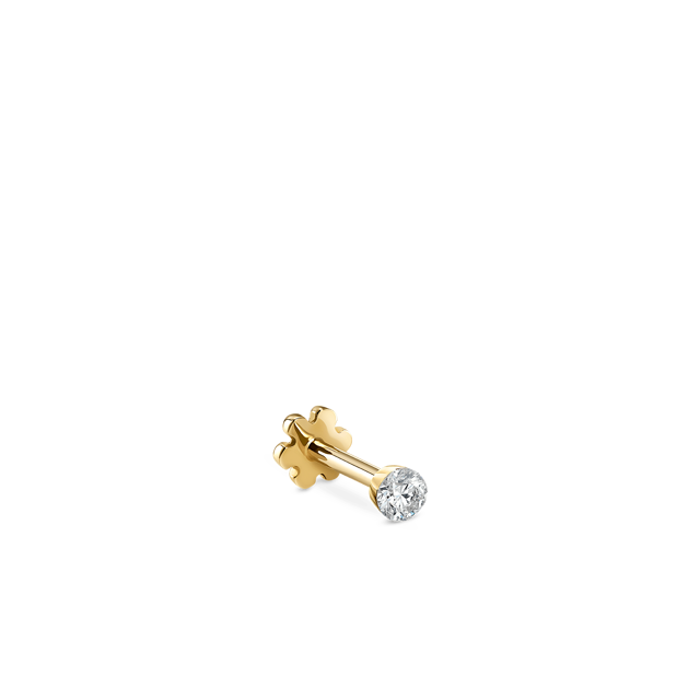 Invisible Set Diamond Threaded Stud Earring