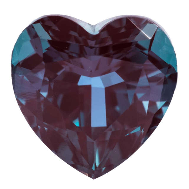 Heart FAB Lab-Grown Alexandrite Gems