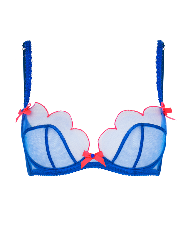 Lorna Plunge Underwired Bra in Blue/Neon Pink | By Agent Provocateur