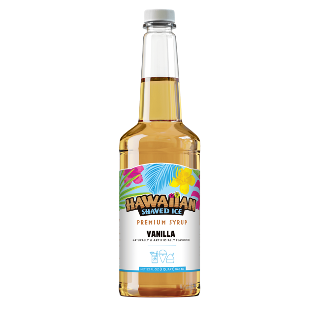 Vanilla Shaved Ice & Snow Cone Flavored Syrup - Quart