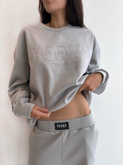 Grey Comfy Crew Neck Sweatshirt