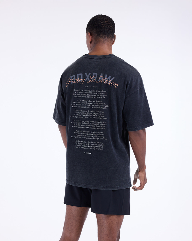 Poetry In Motion Oversized T-Shirt - Washed Black