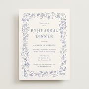 "Bridal Border" - Customizable Rehearsal Dinner Invitations in Blue by frau brandt.