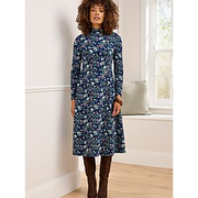 Cotton Traders Turtleneck Print Jersey Midi Dress