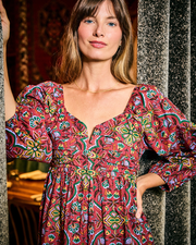 Festive Tapestry - Sloane Dress - Burgundy