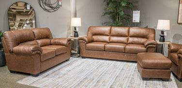 Walker Point Living Room Set In Caramel