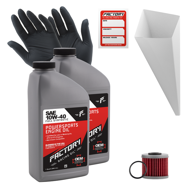 Factory Racing Parts SAE 10W-40 2 Quart Oil Change Kit For Honda CRF450R, CRF450RX, CRF450RWE