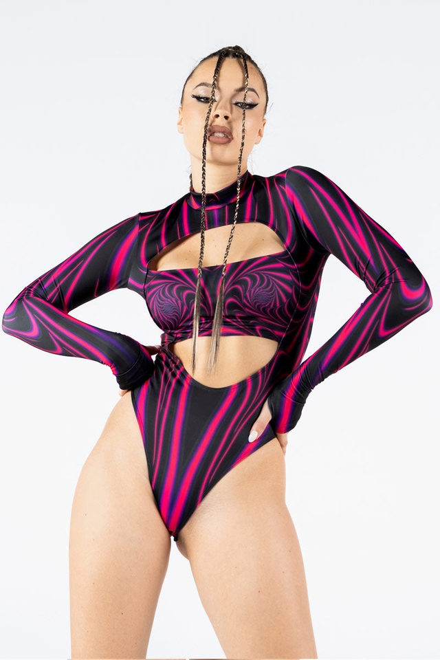 Midnight Blush Cut Out Long Sleeved Bodysuit