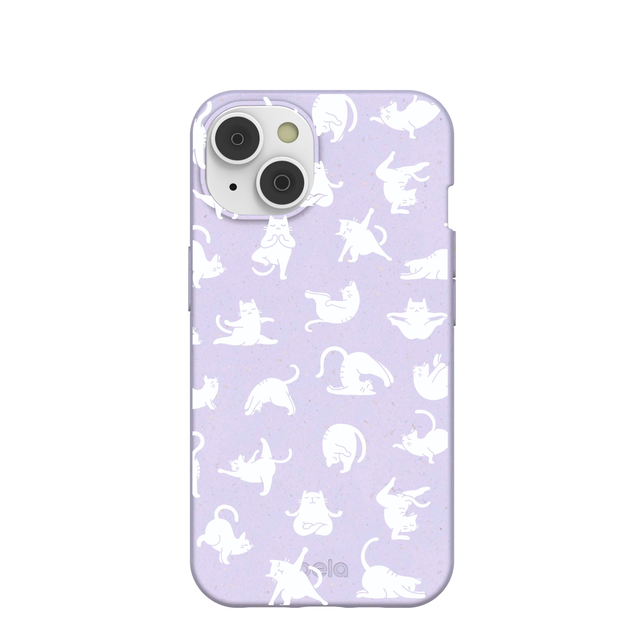 Lavender Yoga Cat iPhone 14/16e Case