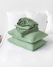 Matcha green linen sheet set (4 pcs)