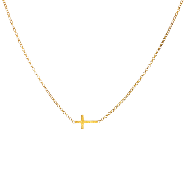 Faith Sideways Cross Necklace