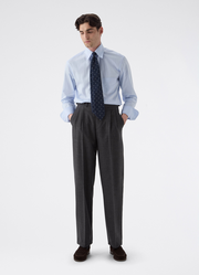 August High Twist Wool Trousers - Mid Grey