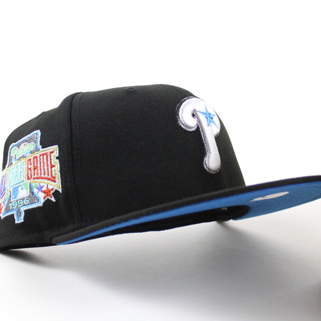 Philadelphia Phillies 1996 All Star Game 59Fifty New Era Fitted Hat (Black Blue Under Brim) 2