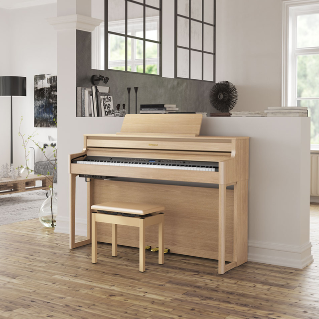 Roland HP704 Digital Piano - Light Oak