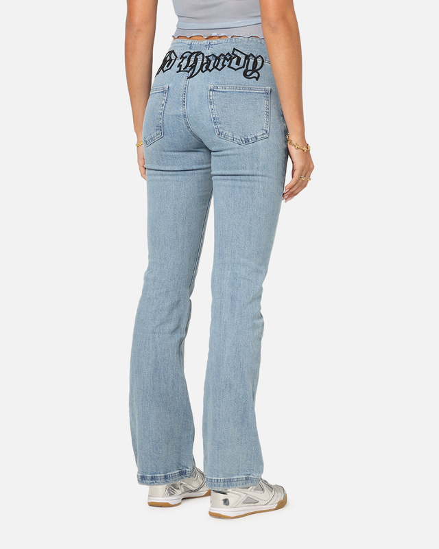 Ed Hardy Women's Low Rise Skinny Jeans Blue Denim