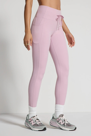 The Hike GRS Certified Recycled Nylon Mixed Media Legging - Pink