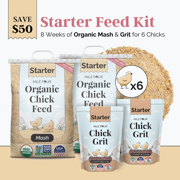 Starter Bundle | 8 Weeks of Organic Feed & Grit for 6 Chicks