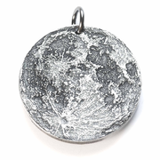 Silver Supermoon Necklace or Charm - Large 1.5 inches / 38 mm
