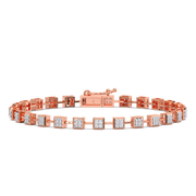 Cluster Bar Diamond Tennis Bracelet