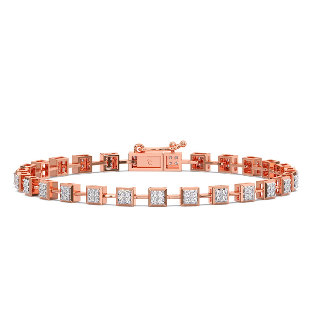 Cluster Bar Diamond Tennis Bracelet
