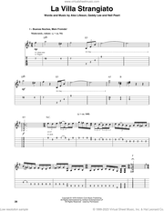La Villa Strangiato sheet music for guitar (tablature, play-along)