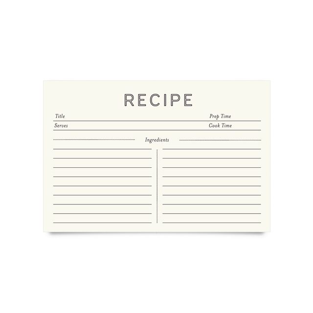 Recipe Cards (4x6") - Minimal (Pack of 50)