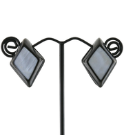 Black PVD Zircon Mother of Pearl Ear Weights