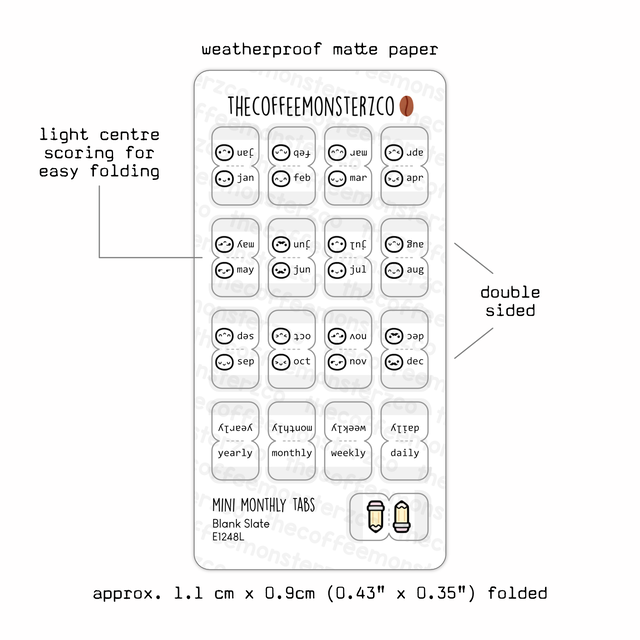 Mini Monthly Tabs - Emotis