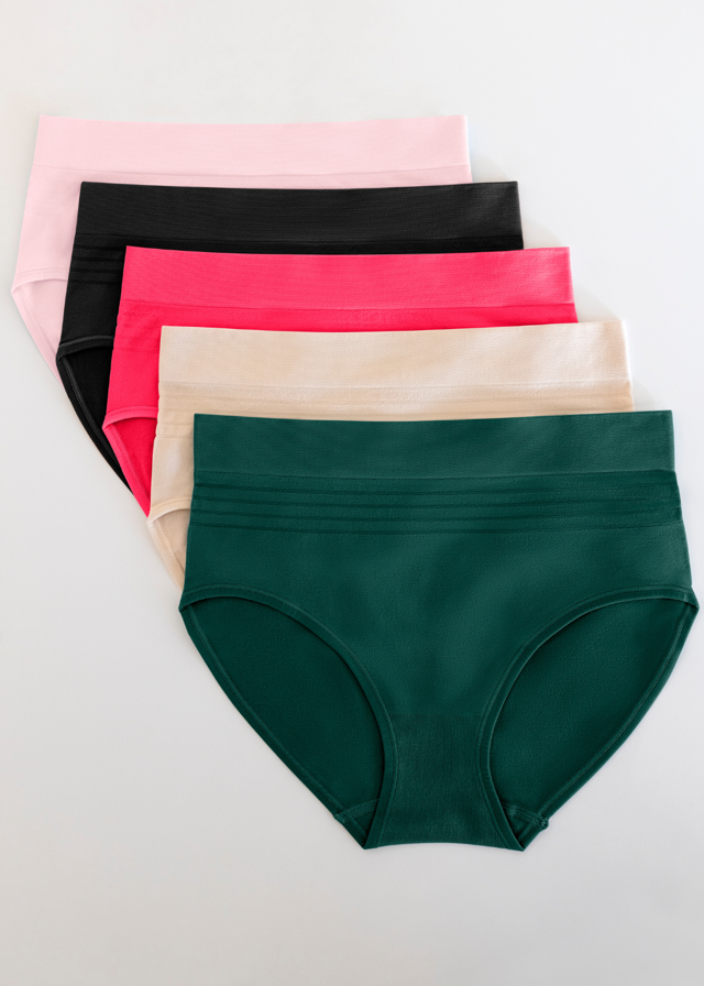 5 pack Non-Shaping Retro Brief - Assorted Shadow Stripe