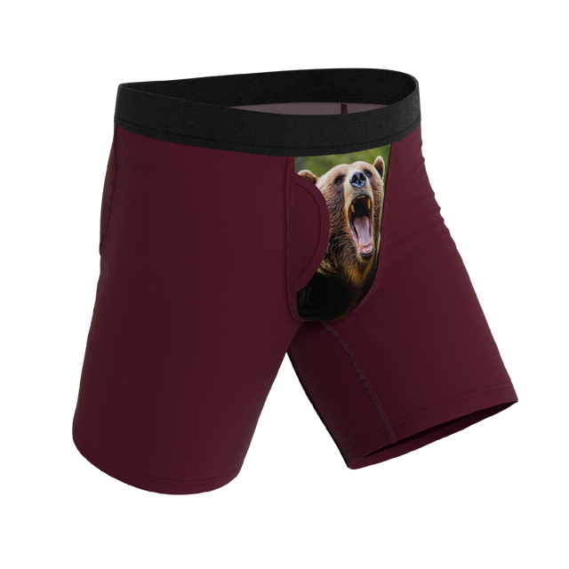 Long Leg Ball Hammock® Pouch Boxers With Fly | Grizzly Bear