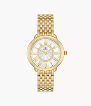 Serein Mid 18k Gold-Plated Diamond Dial Watch