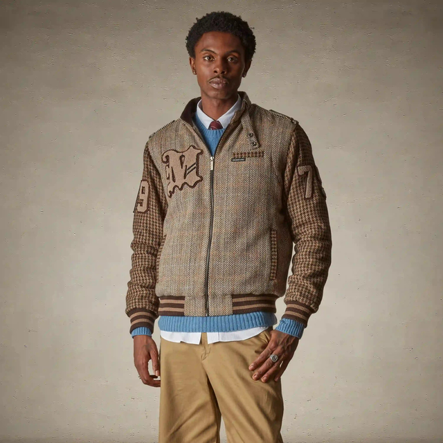 Men's Tweed Varsity Jacket