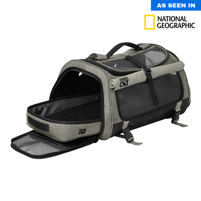 "The Transpurrter" Ultimate Calming Convertible Cat Carrier in Heather Grey