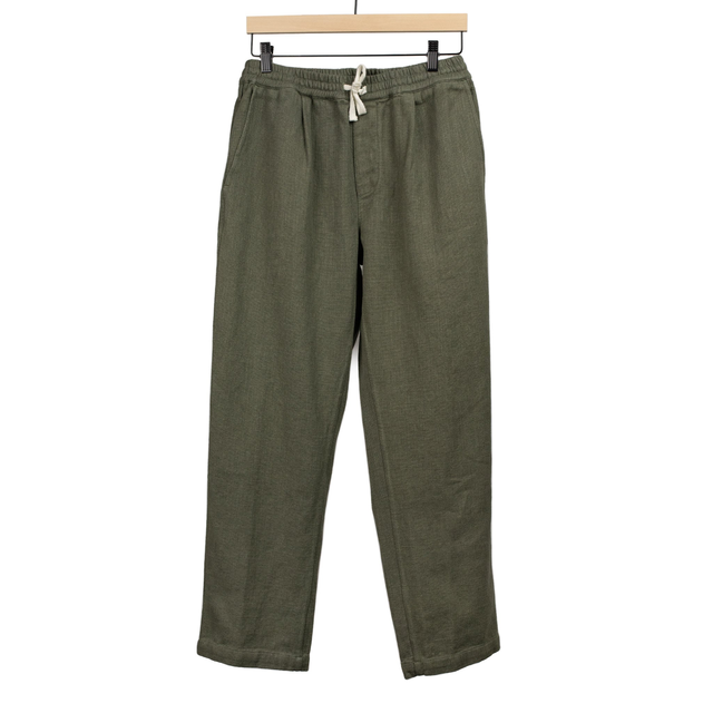 Easy pants in dusty olive cotton linen