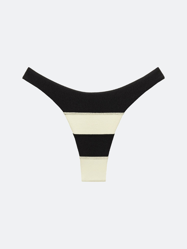 MONTAUK BIKINI BOTTOM - BLACK AND WHITE CONTRAST