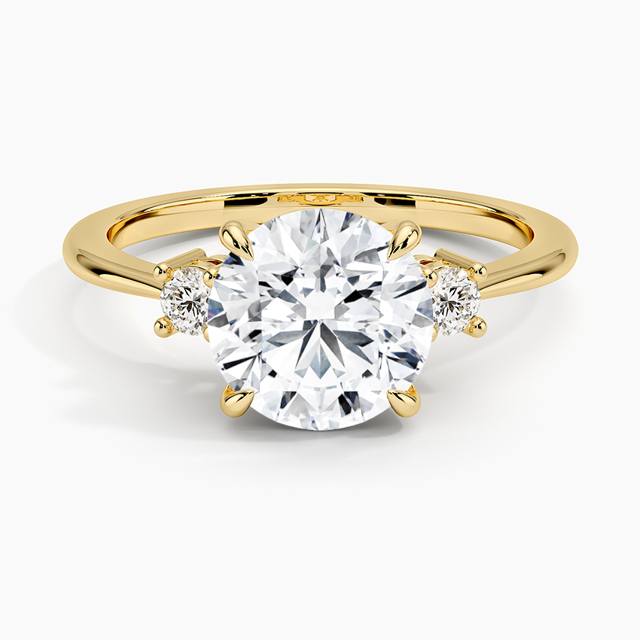 18K Yellow Gold Selene Three Stone Diamond Ring (1/10 ct. tw.)