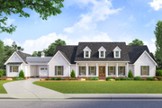 Plan 56454SM: Country Classic House Plan with Porte Cochere Accessible Motor Court - 3272 Sq Ft