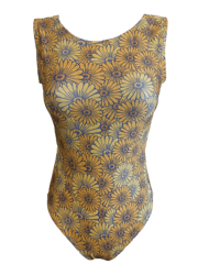 Sunflower Gymnastics Leotard - Foxy's Open-Back Dance Leo - Made in USA