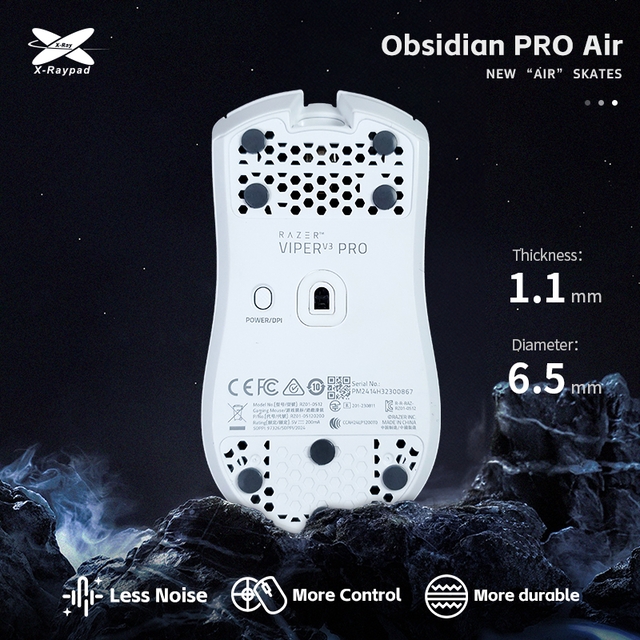 X-Raypad Obsidian PRO Air U-PE Universal Dot Mouse Skates - Less Noise