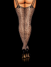 Leopard Print Garter Belt Stockings