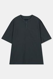Pullover Henry Neck Short Sleeve Shirt