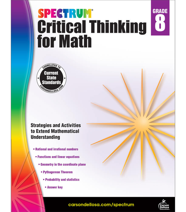 Spectrum Critical Thinking for Math Workbook Grade 8 Paperback