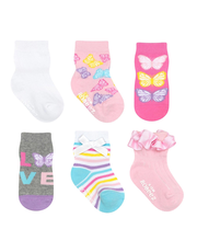 Lovely Butterflies 6-Pack Baby Socks