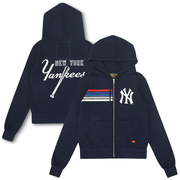 Unisex New York Yankees Aviator Nation x MLB Navy Five-Stripe Tri-Blend Full-Zip Hoodie
