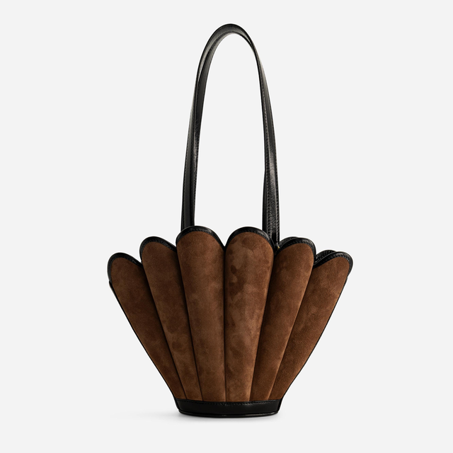Mini Seashell Tote - Suede Espresso