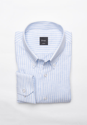 Sky Linen Stripes Shirt
