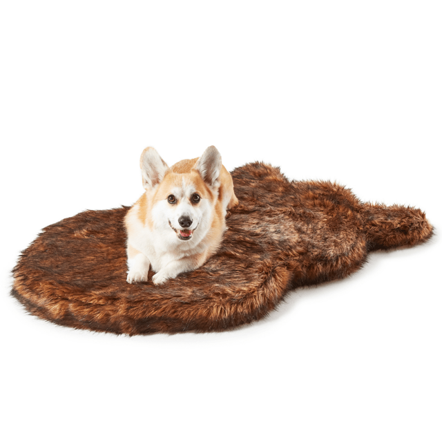 PupRug® Faux Fur Orthopedic Dog Bed Cover - Brown (Bed Not Included)