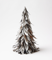 Flocked Feather Metallic Tree