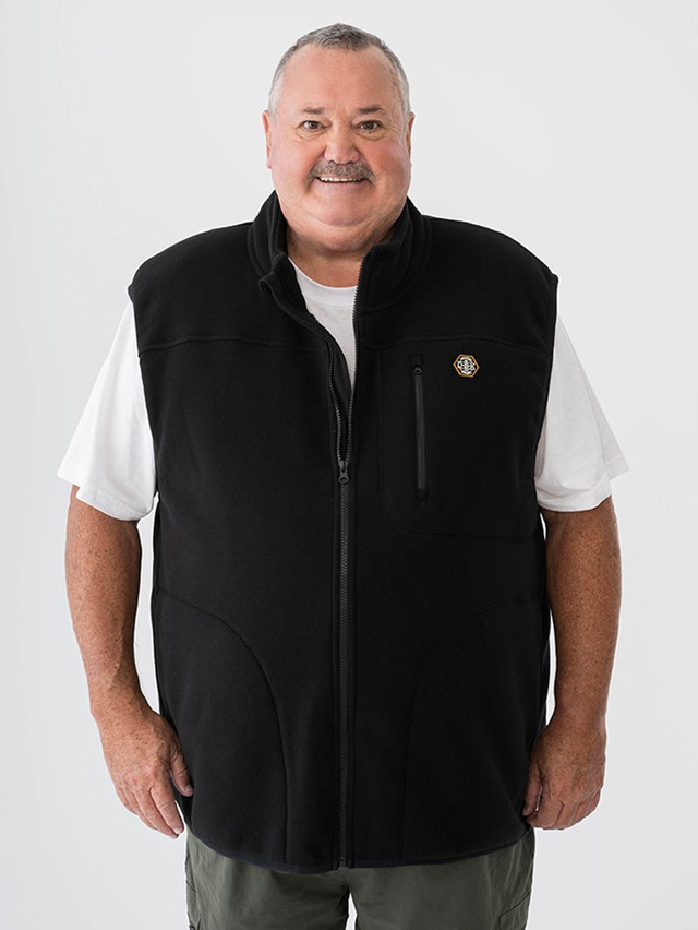 Big Mens Black Bonded Polarfleece Vest